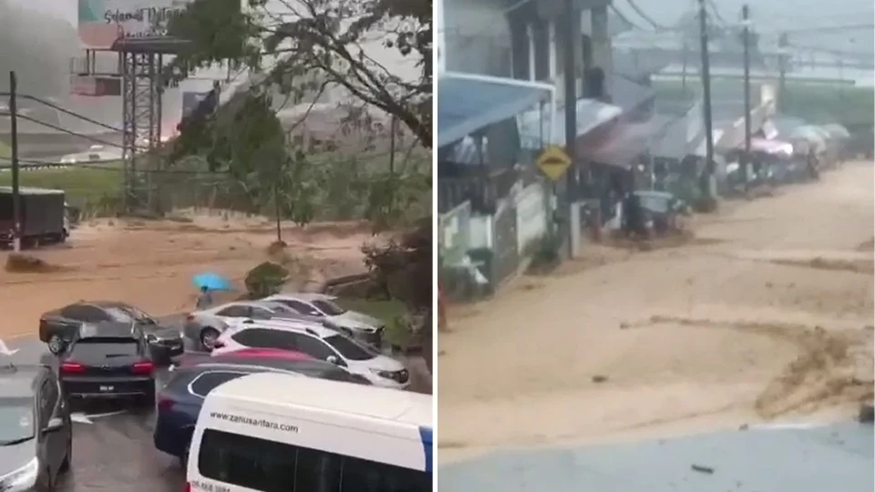 Kepala Air Dan Banjir Lumpur Di Bukit Tinggi & Janda Baik, Jalan Ditutup